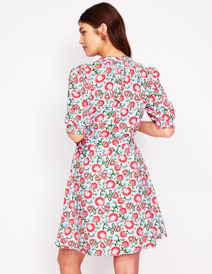 Ada Kurzes Doppeltuch-Kleid-Naturweiß, Gartenrebe