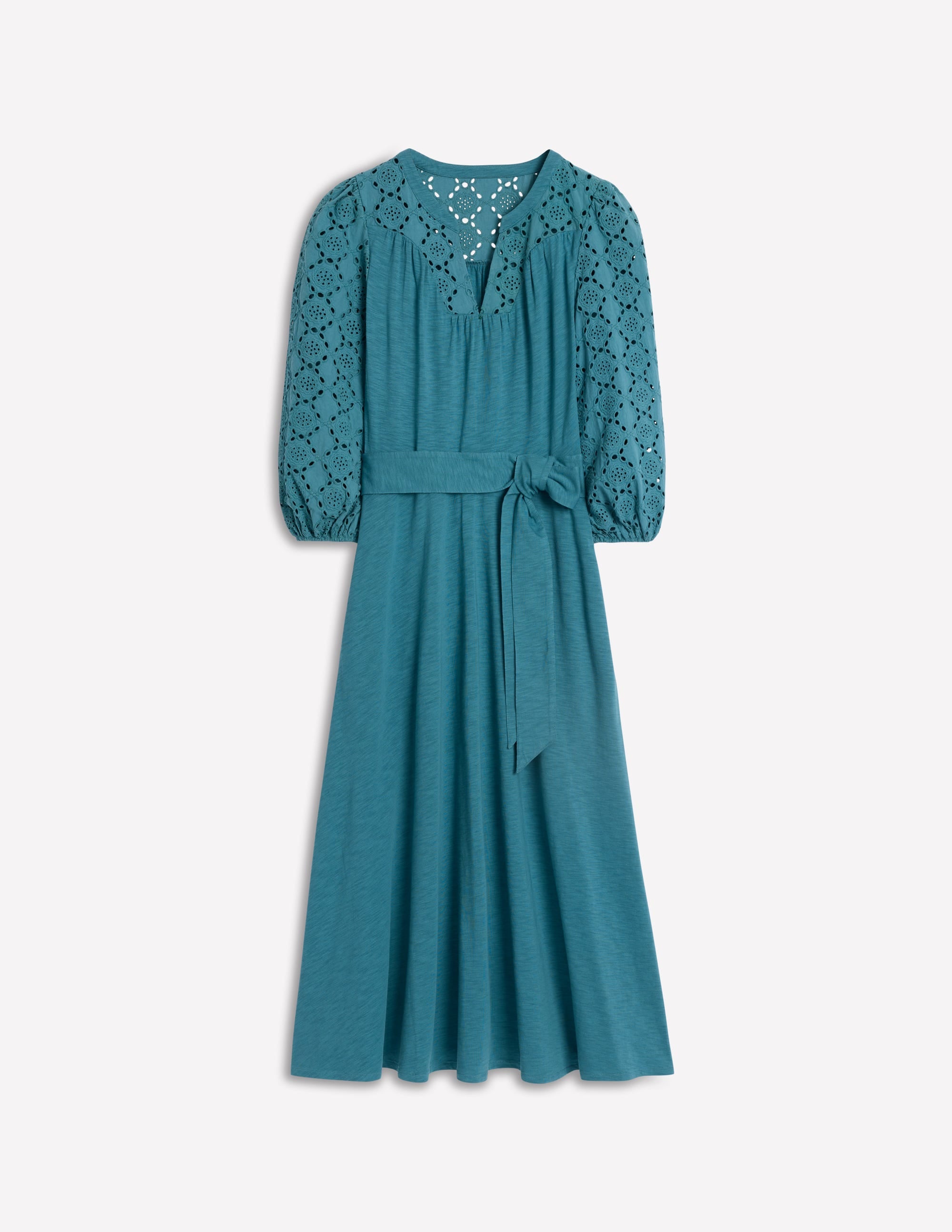 Robe Eden à broderie anglaise en jersey-Bleu cascade - Image 5
