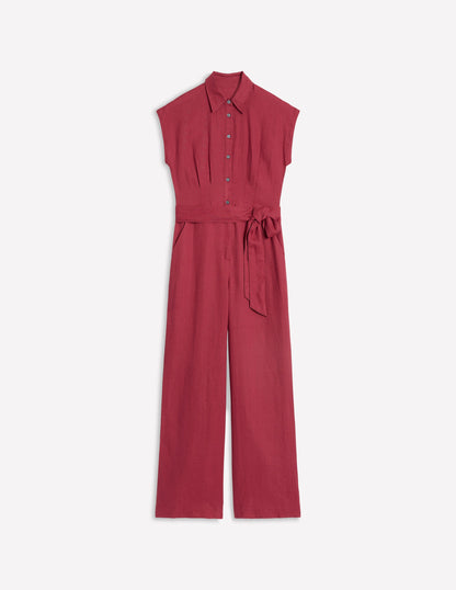 Colette Jumpsuit aus Leinen-Terrakotta-Rot
