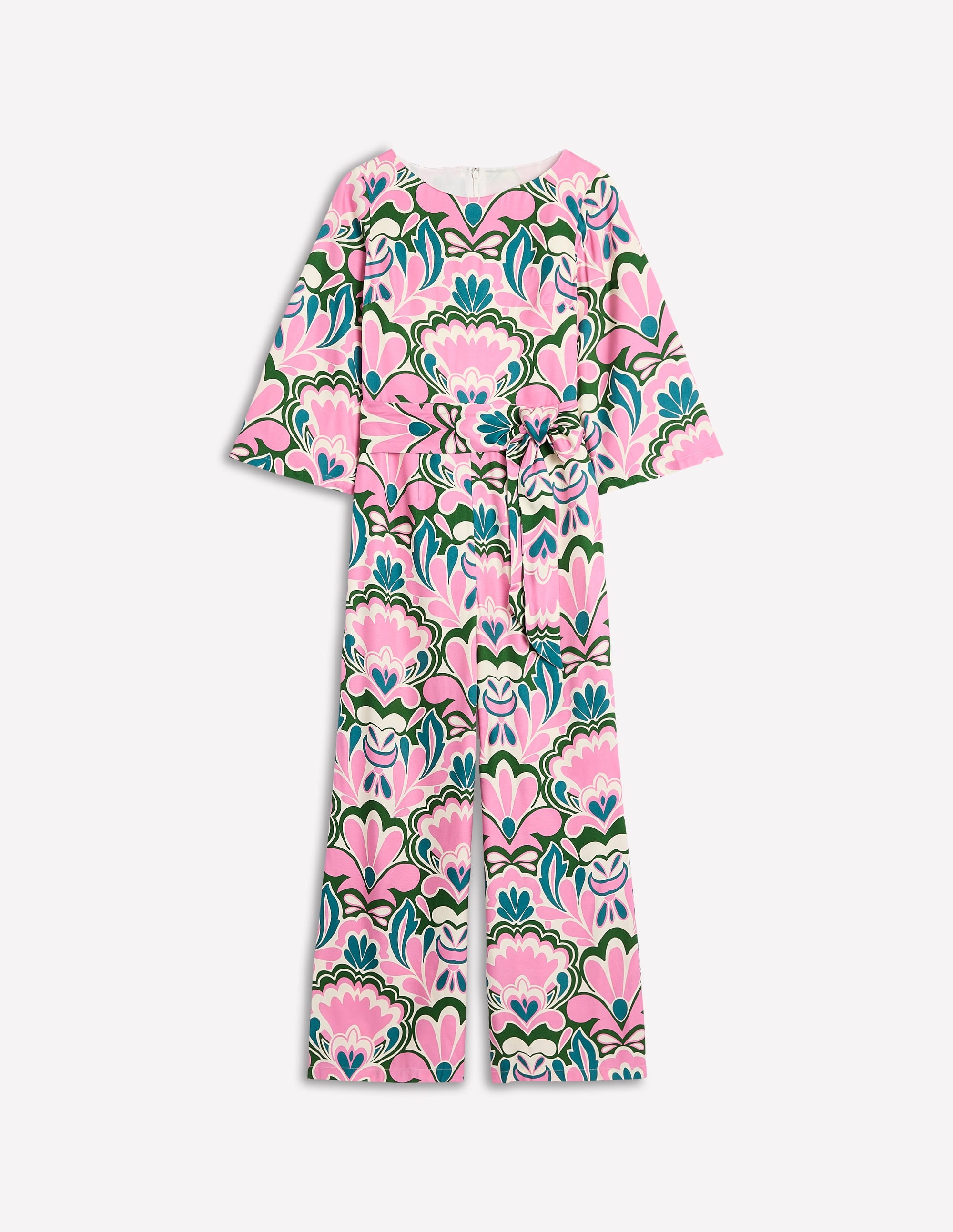 Jumpsuit mit Kimonoärmeln-Wiesenrosa, Freesie - Image 7