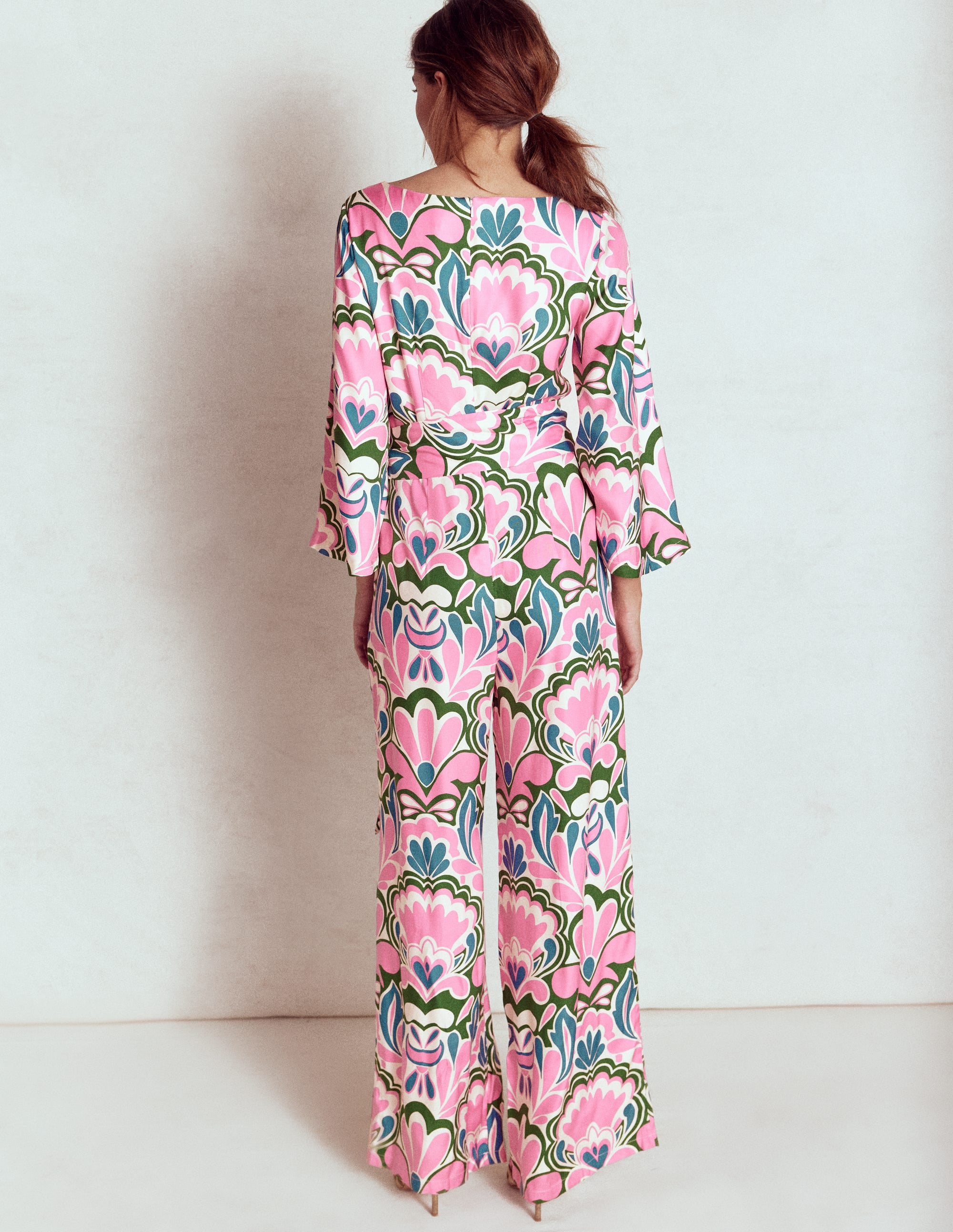 Jumpsuit mit Kimonoärmeln-Wiesenrosa, Freesie - Image 4
