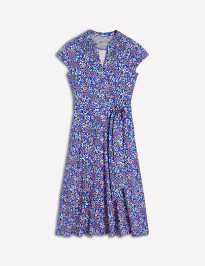 Robe-chemise Sara en jersey-Bleu galerie, motif Garden Vine