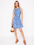 Anya Sleeveless Linen Dress-Gallery Blue, Walled Garden