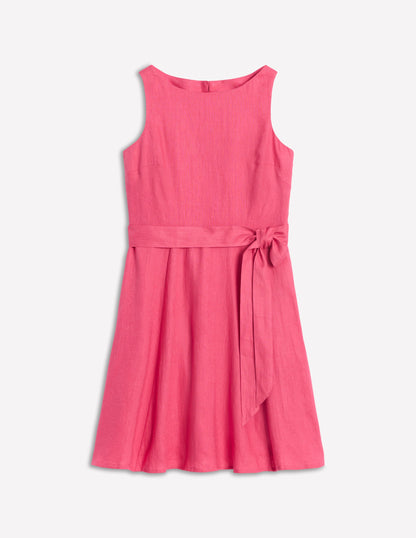 Robe en lin Anya sans manches-Animals/Stripe