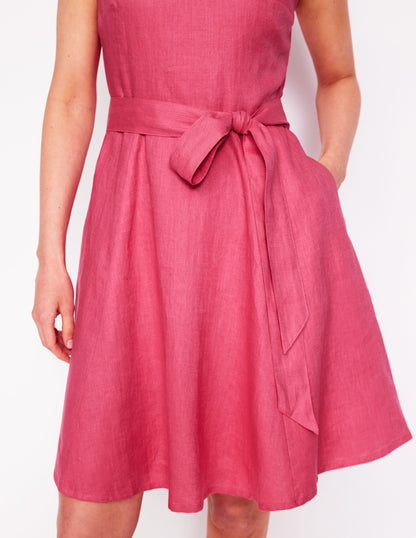 Robe en lin Anya sans manches-Animals/Stripe