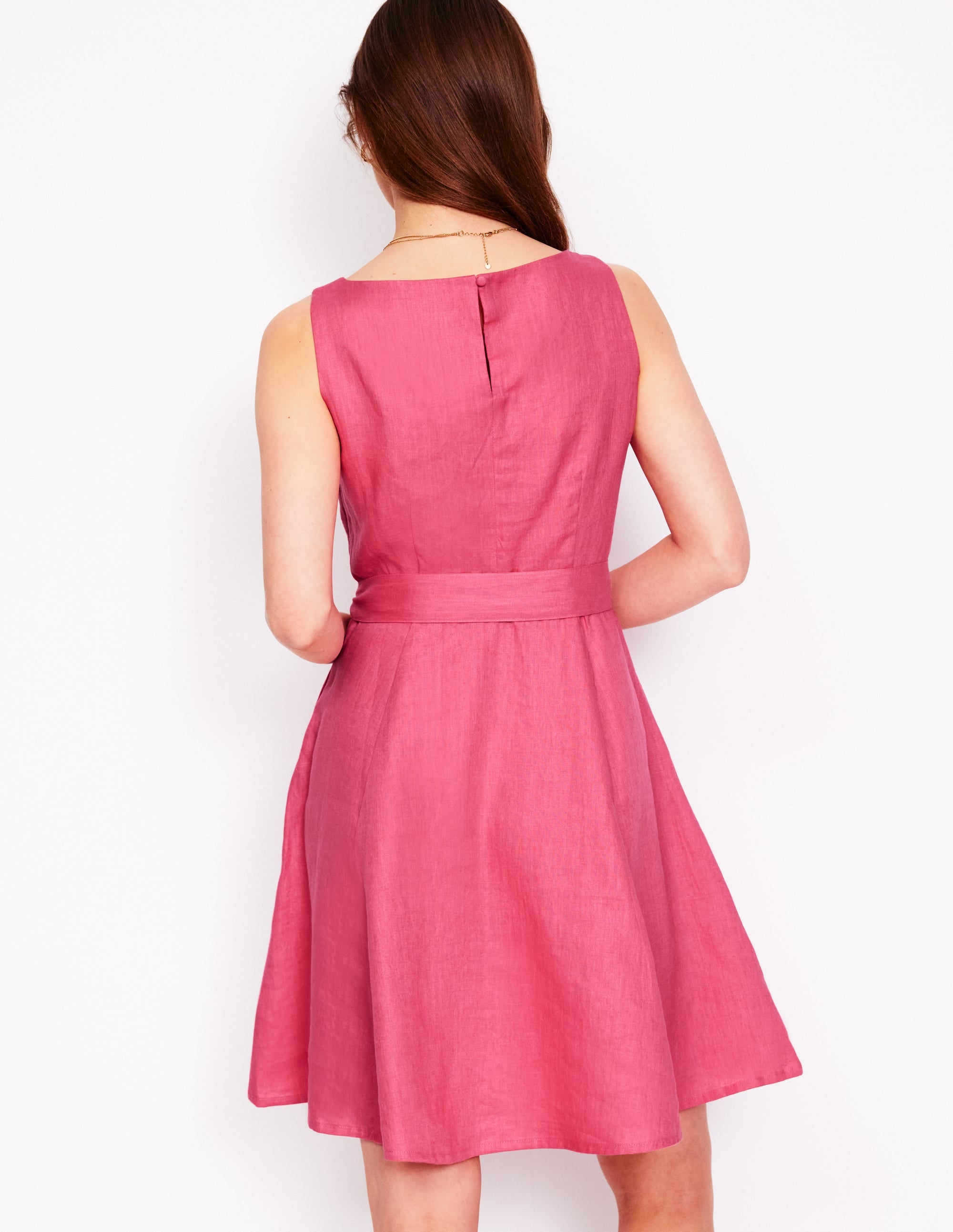 Anya Ärmelloses Leinenkleid-Animals/Stripe - Image 3