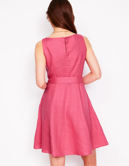Robe en lin Anya sans manches-Animals/Stripe