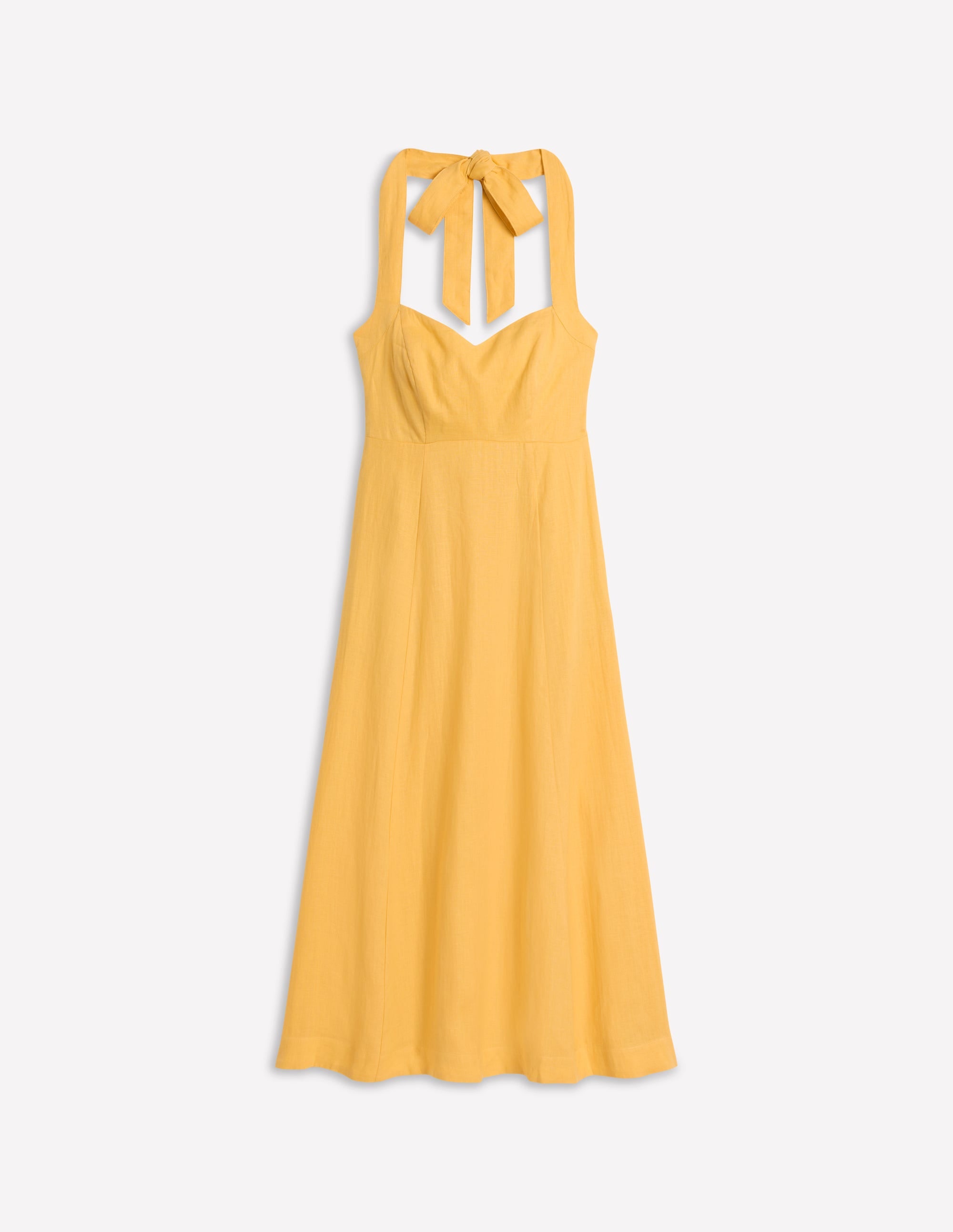 Neckholder-Kleid aus Leinen-Buttermilchgelb - Image 6