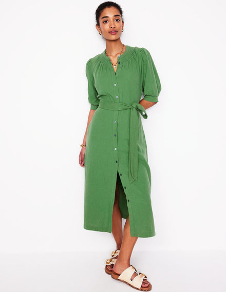 Robe midi Ada double-étoffe-Vert paradis