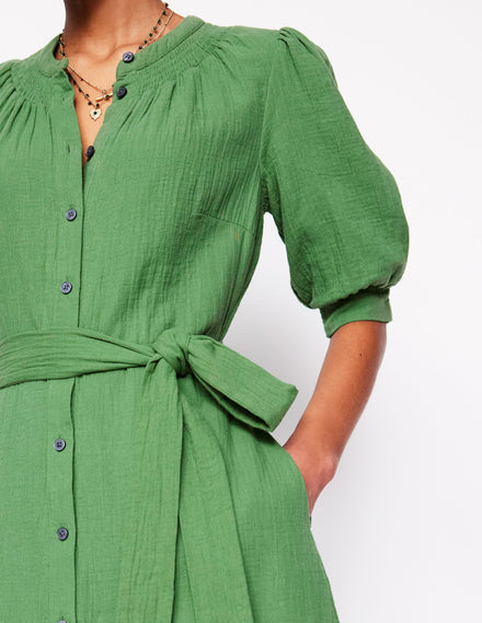 Robe midi Ada double-étoffe-Vert paradis