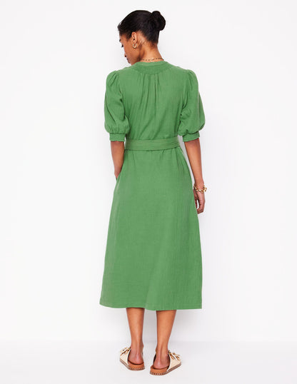Robe midi Ada double-étoffe-Vert paradis
