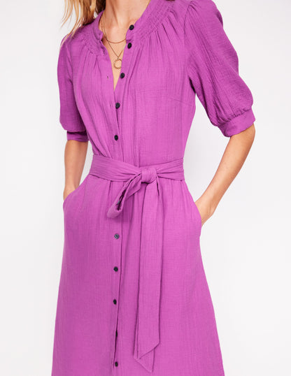 Robe midi Ada double-étoffe-Violet digital pourpre