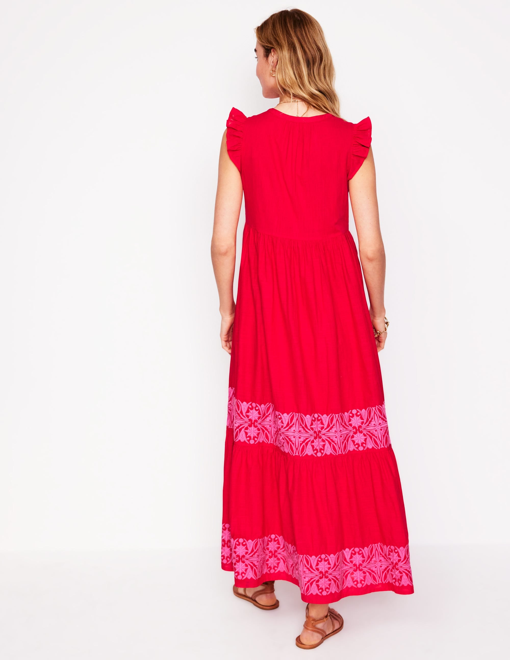 Gestuftes Kleid mit Bindeband am Ausschnitt-Anemone Honeycomb Spot - Image 3