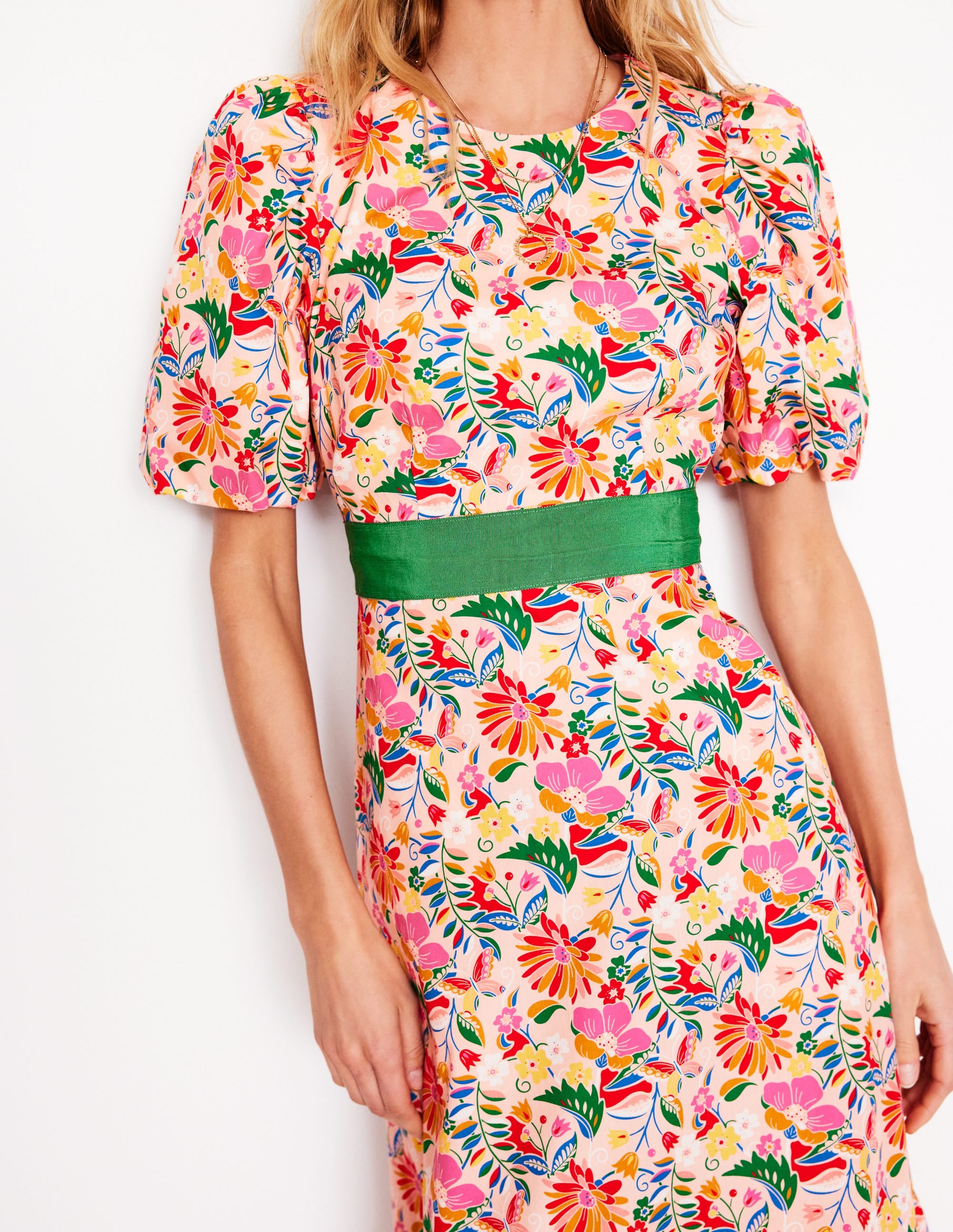 Grosgrain Waist Dress-Multi, Wildflower Trail - Image 2