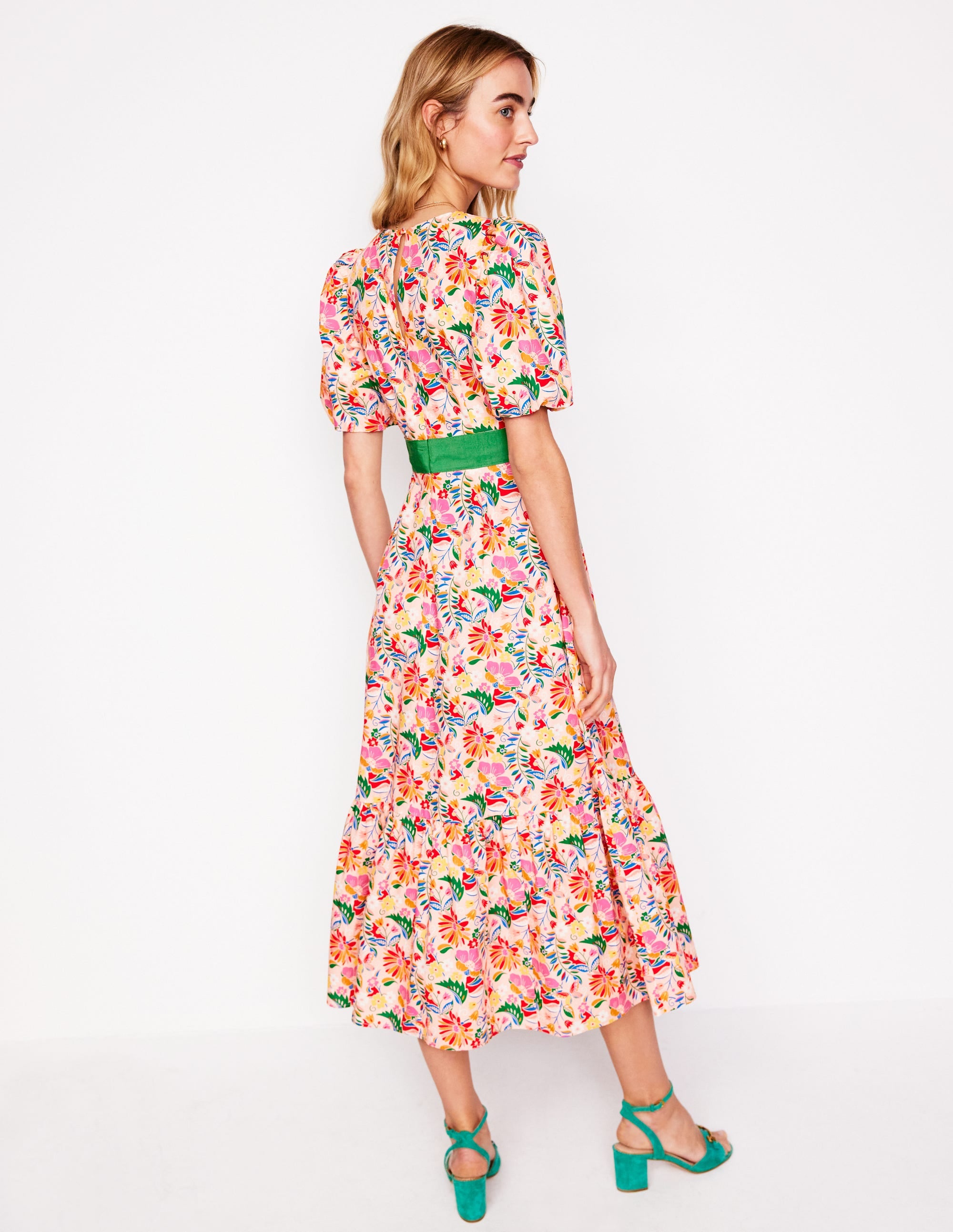 Grosgrain Waist Dress-Multi, Wildflower Trail - Image 3