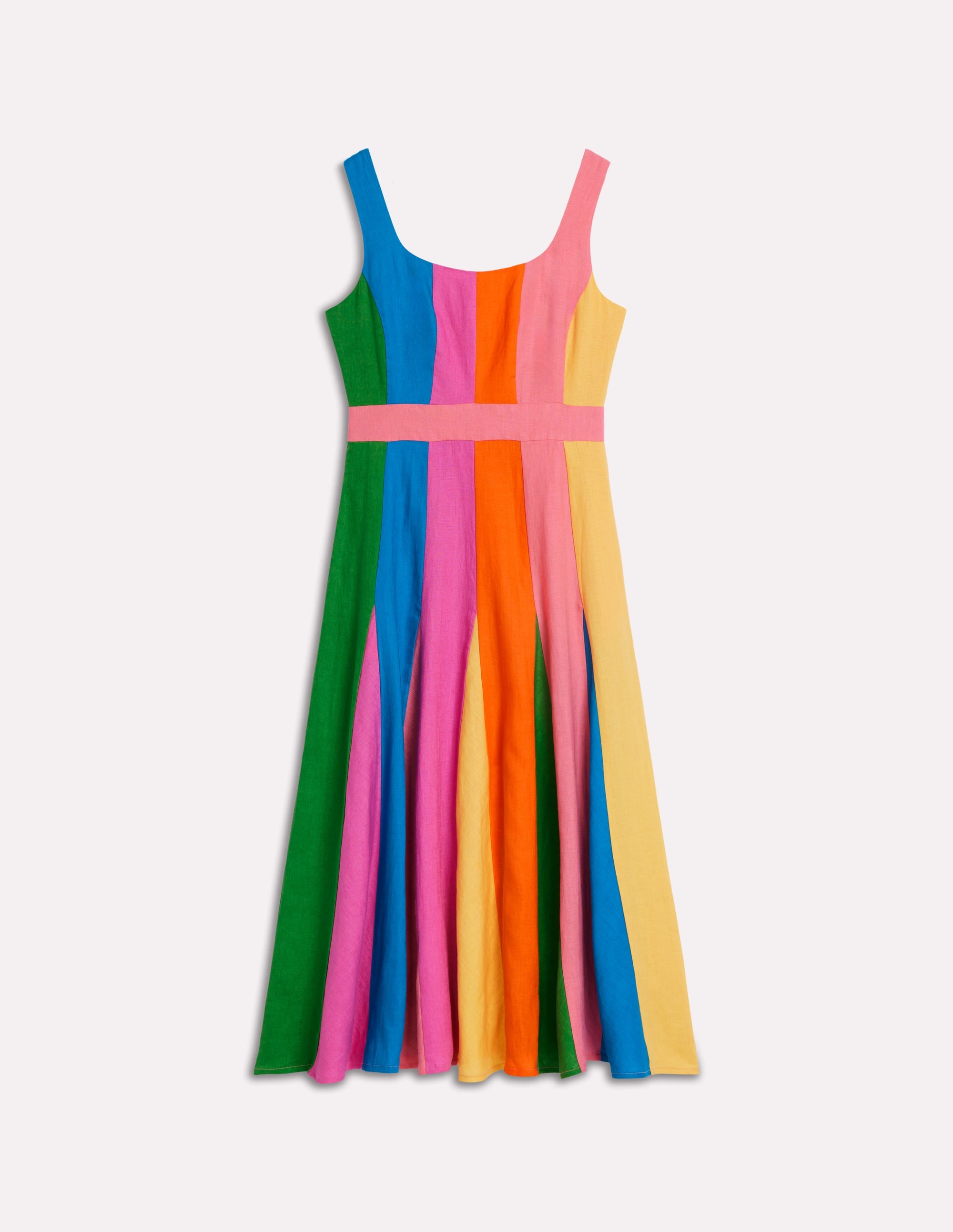 Ausgestelltes Kleid mit Ziernähten-Bunt, Blockfarben - Image 6