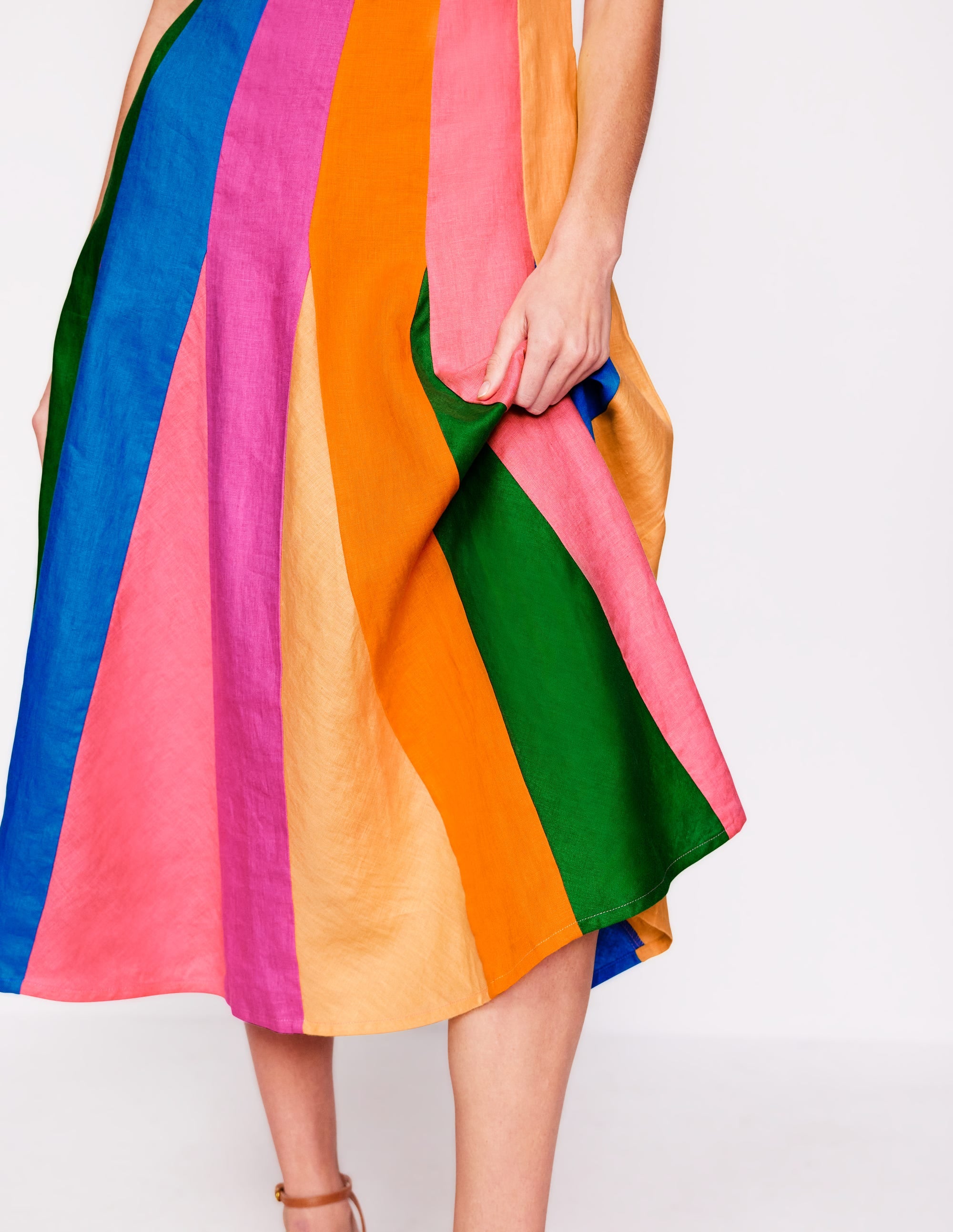 Ausgestelltes Kleid mit Ziernähten-Bunt, Blockfarben - Image 2