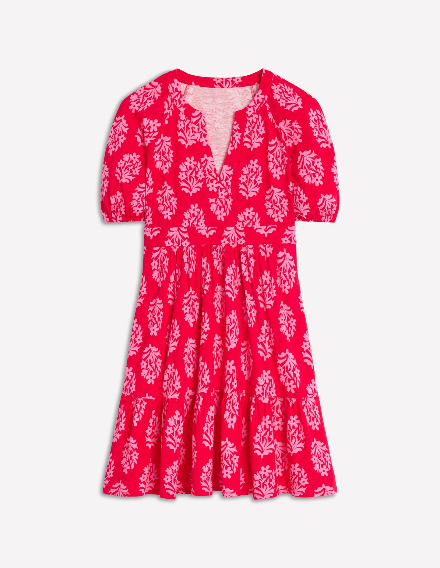 Piper Kurzes Jerseykleid-Mohnblumenrot, Kleiner Blumenstrauß