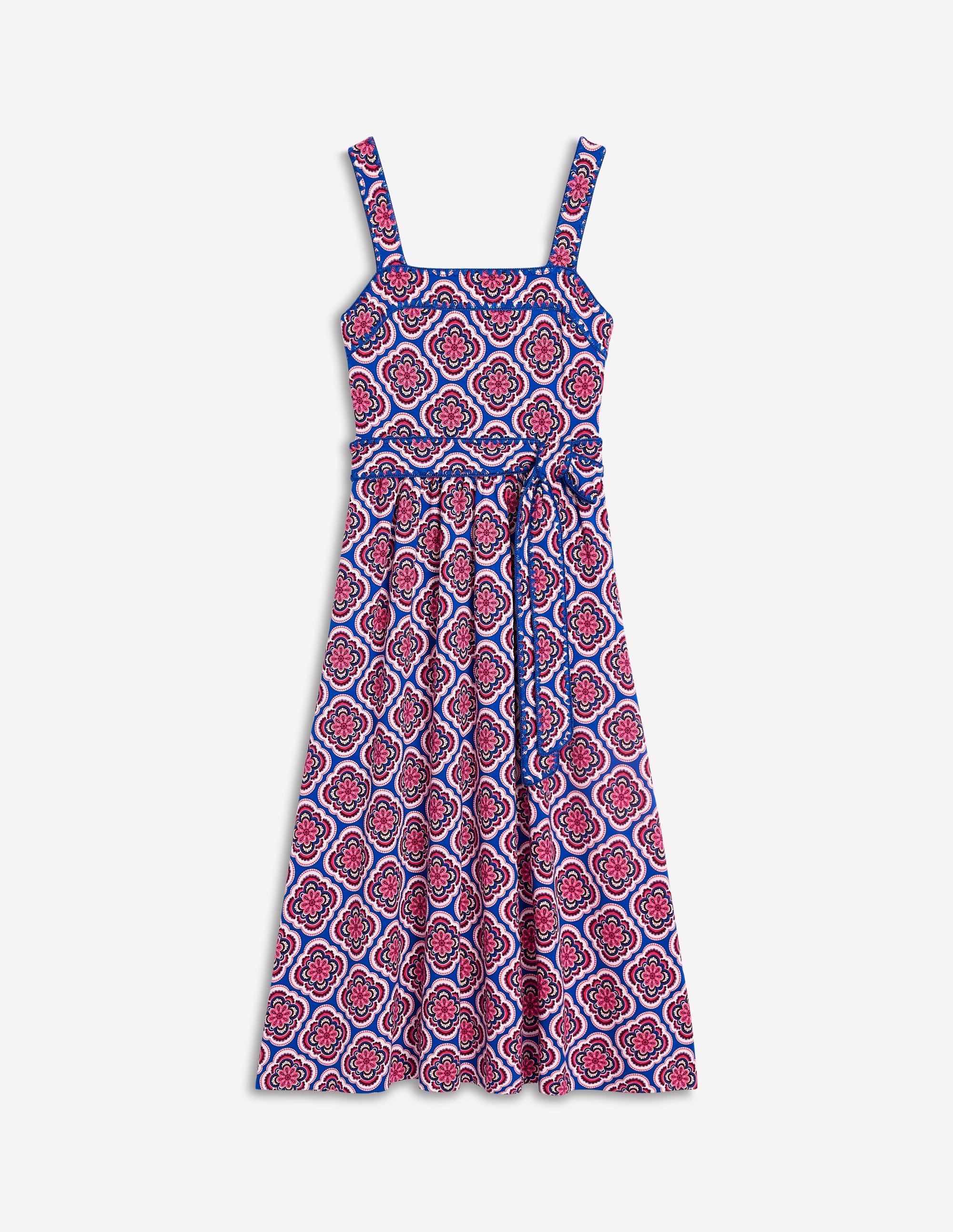 Square Neck Seam Midi Dress-Multi, Botanic Blush - Image 6