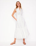 Robe midi Wren à broderie anglaise-Ivoire, broderie anglaise