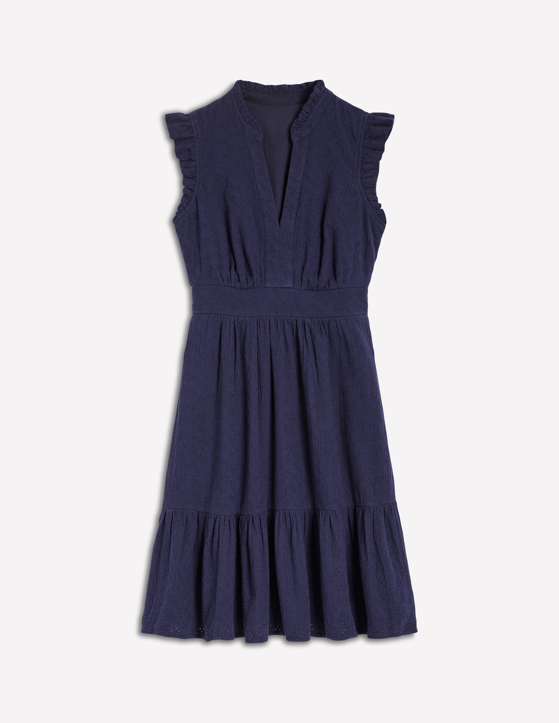 Wren Kurzes Doppeltuch-Kleid-Marineblau-7