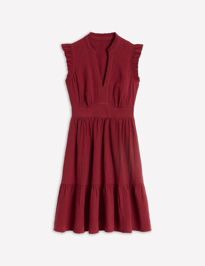 Robe courte Wren double-étoffe-Rouge grenat