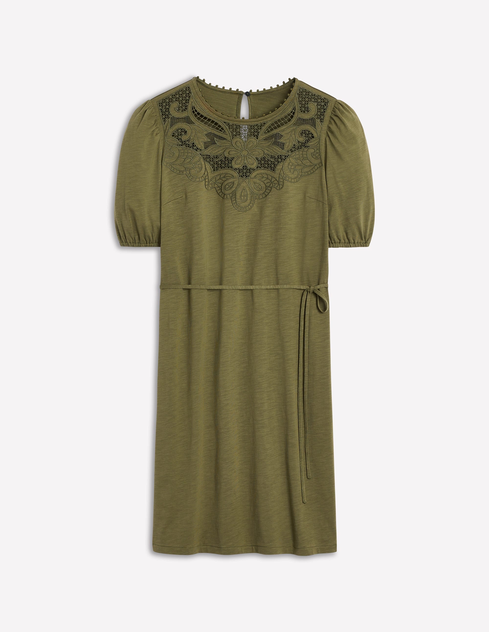 Robe courte ajourée-Vert des bois - Image 7