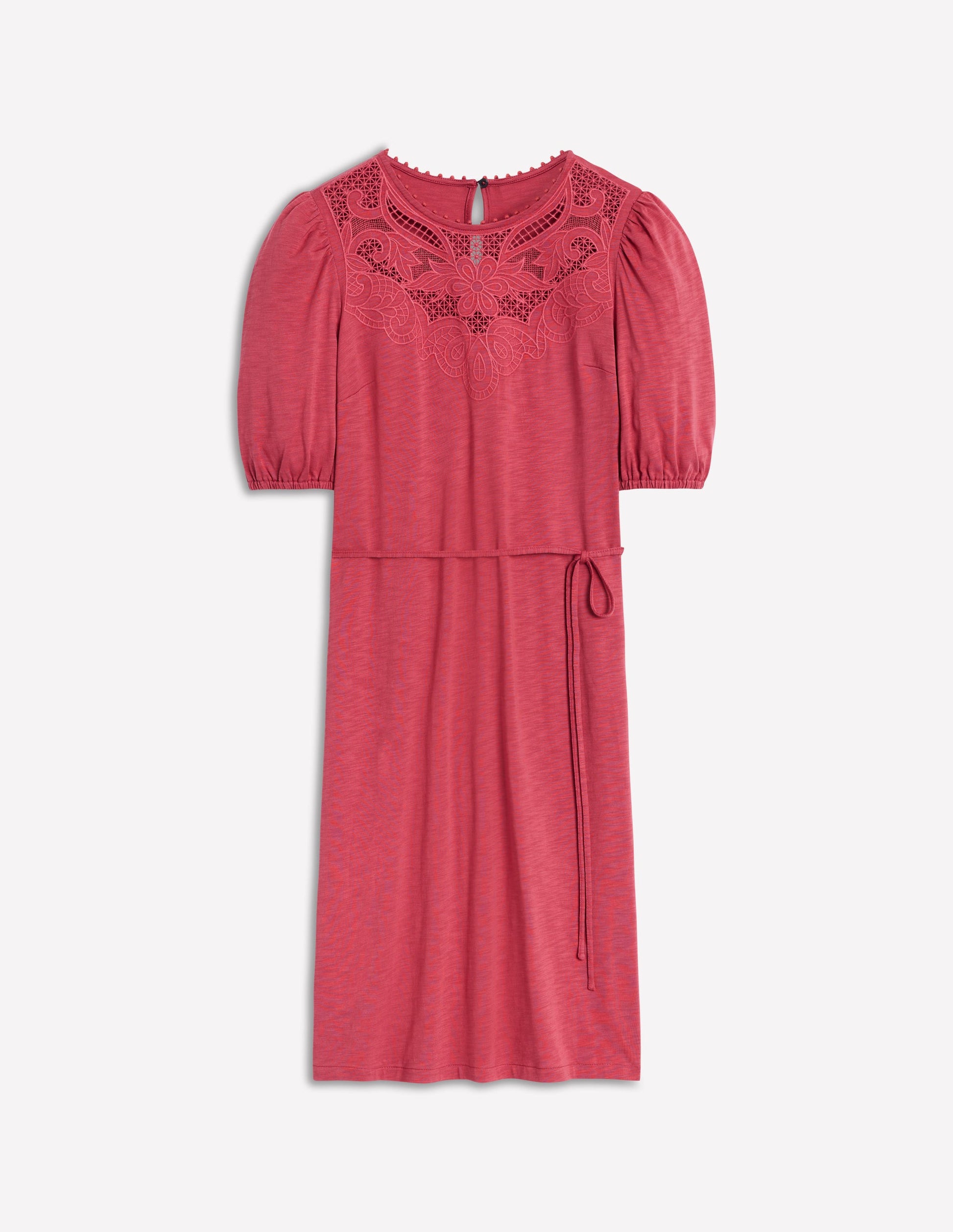 Robe courte ajourée-Terracotta-5