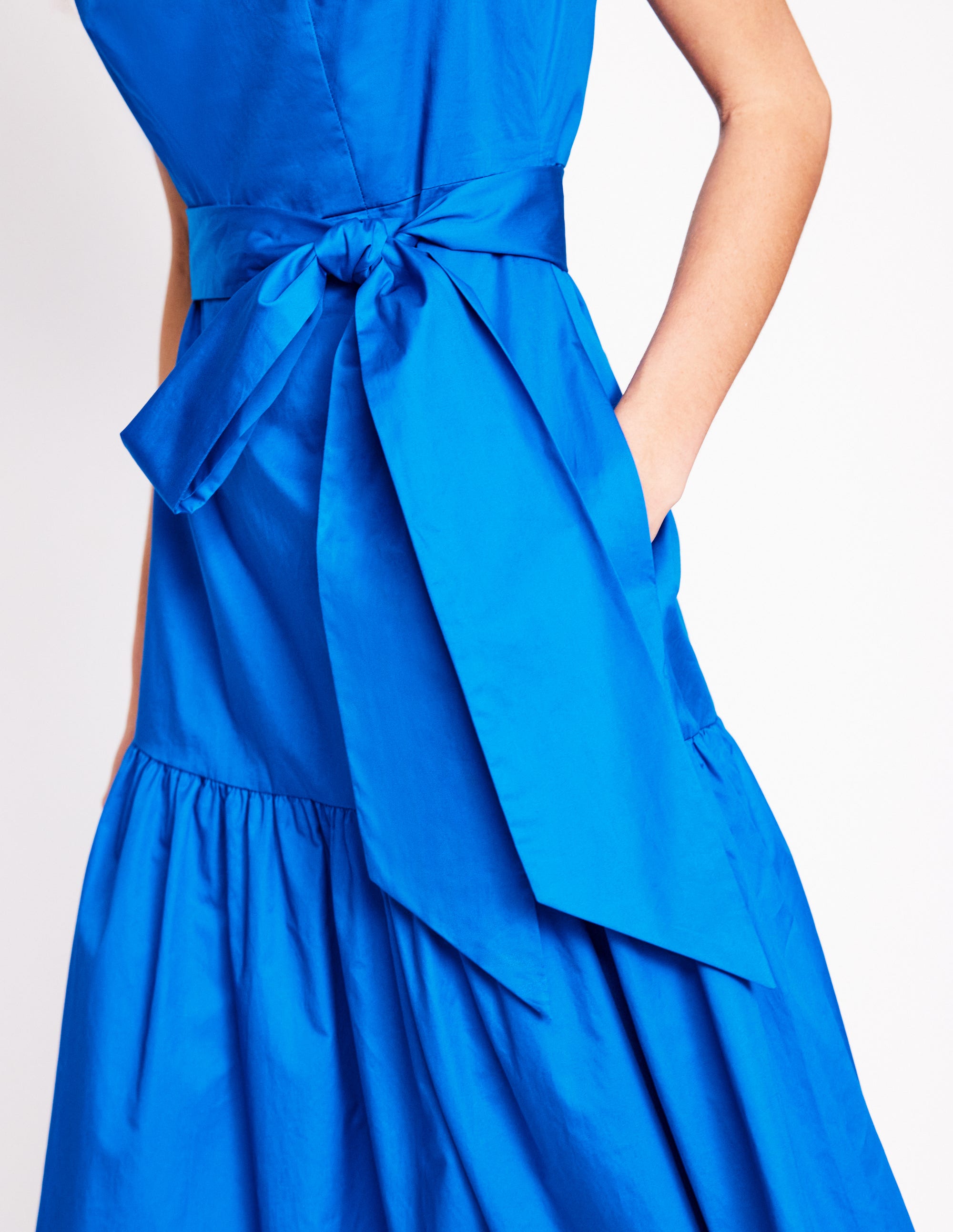 Ausgestelltes Kleid mit tiefem Ausschnitt-Blau - Image 2