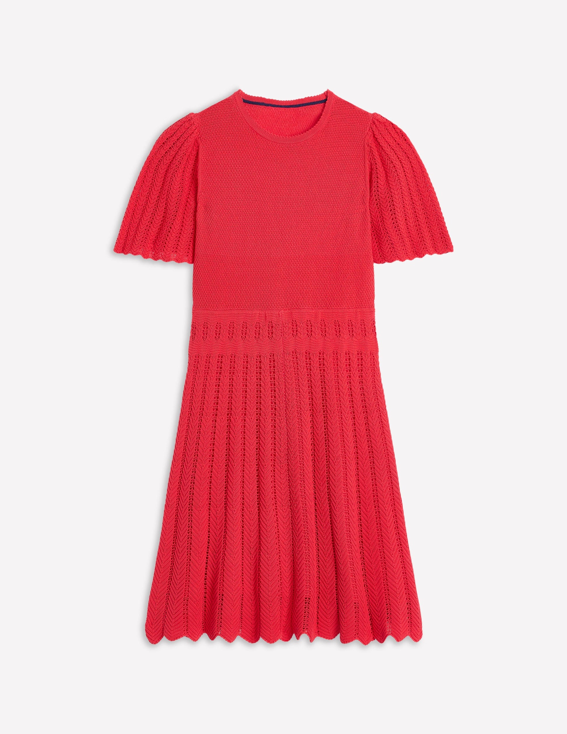 Baumwollkleid mit Rundhalsausschnitt und Ziernähten-Bittersüß-6