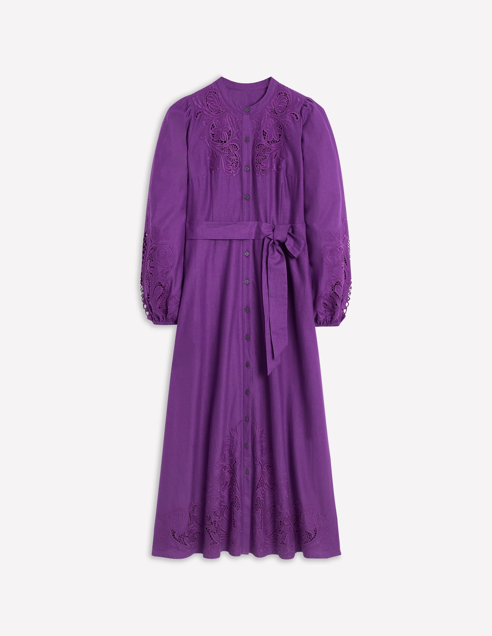 Mae Hemdblusenkleid aus Leinenmischgewebe-Königsviolett - Image 7