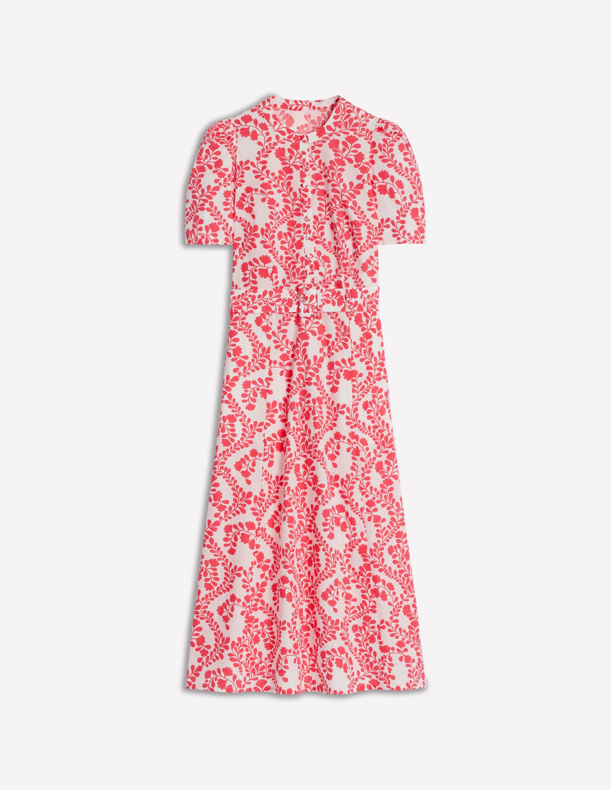 Kate Kleid mit Puffärmeln und Gürtel-Elfenbein, Reben-Silhouette-5
