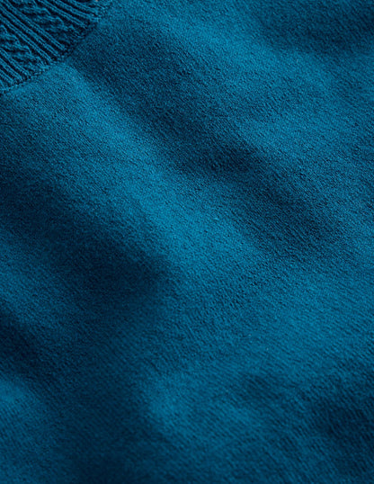 Emilia Cotton Crew T-shirt-Harbour Blue-5