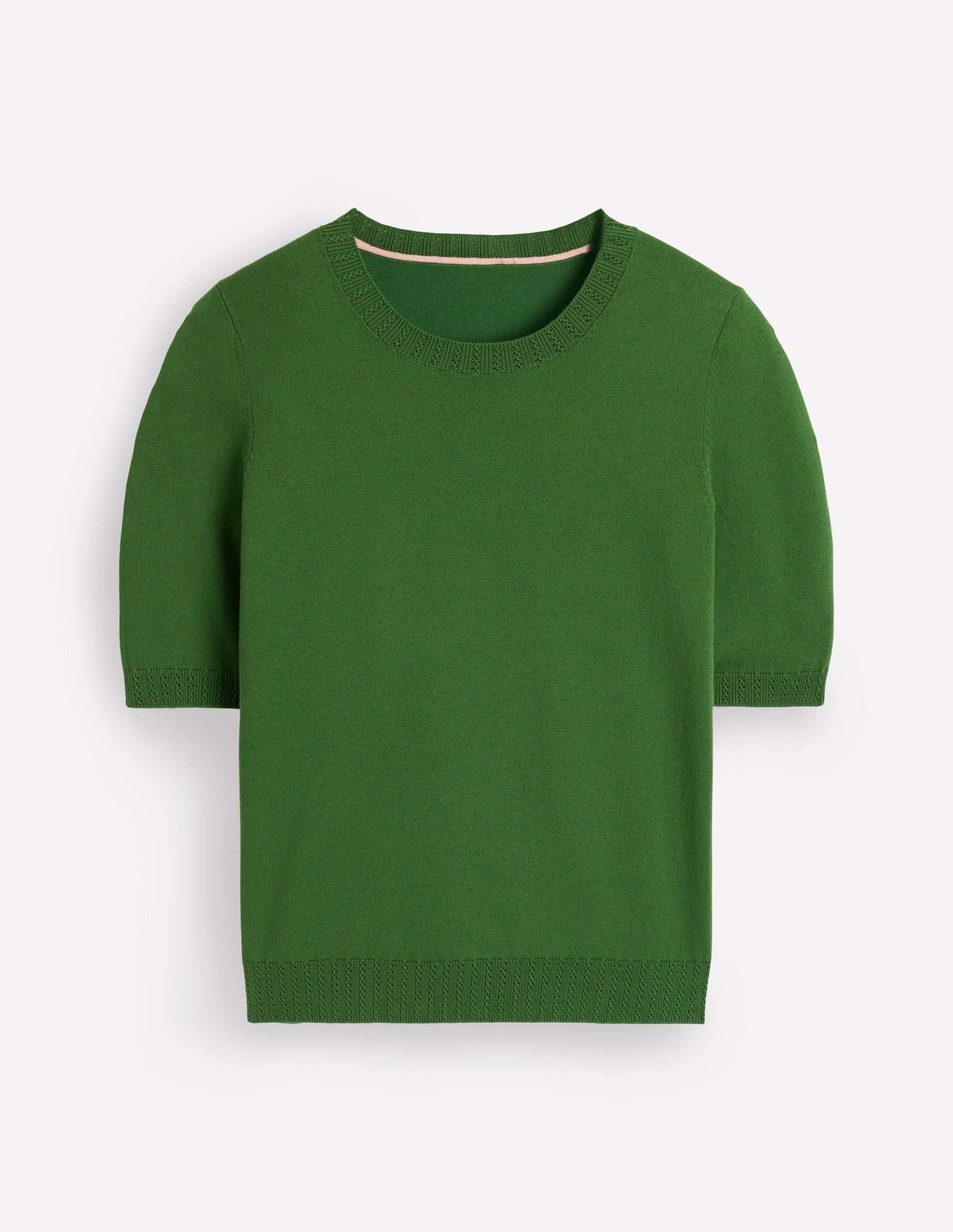 T-shirt col rond Emilia en coton-Vert promenade - Image 7