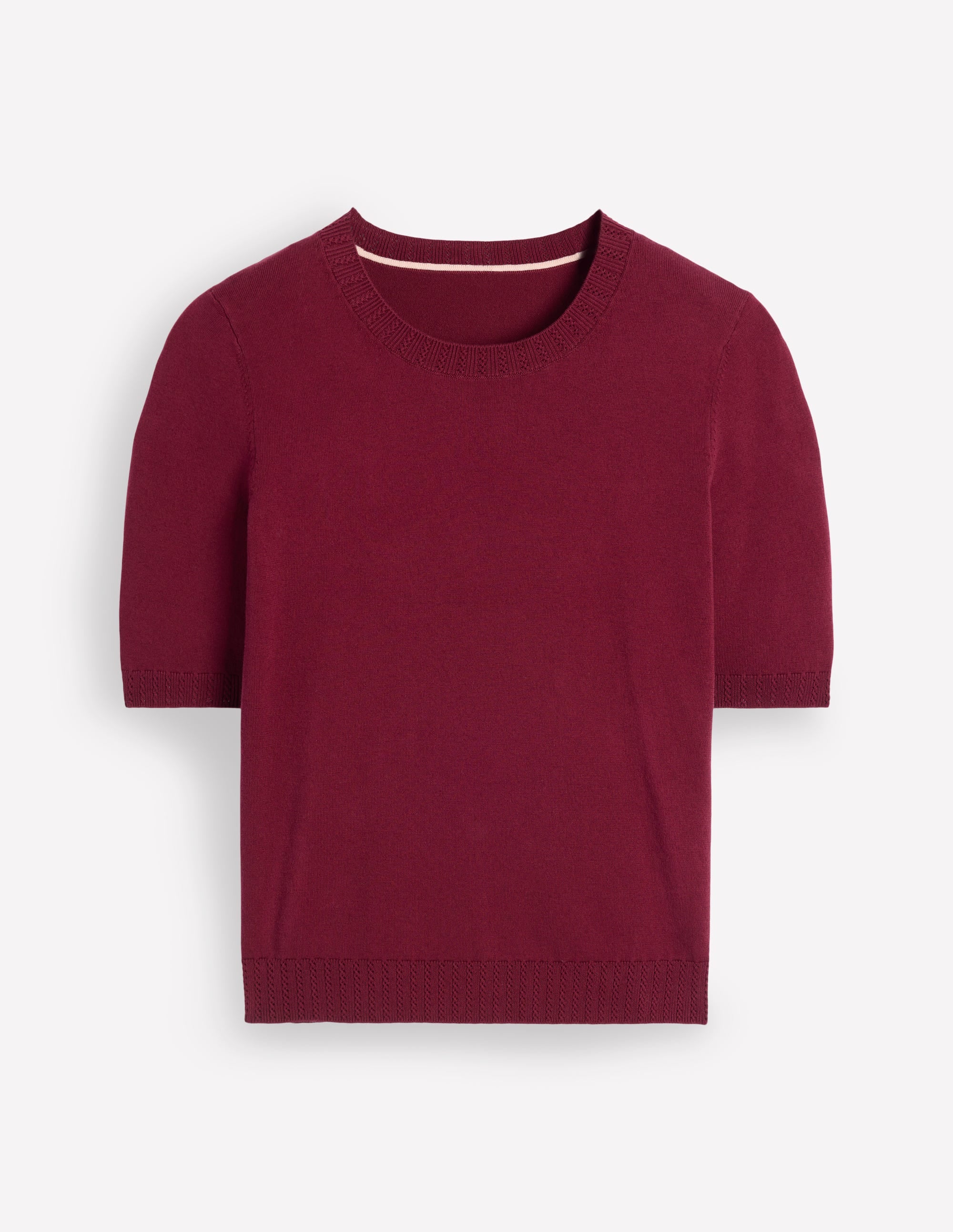 T-shirt col rond Emilia en coton-Glycine profond - Image 7