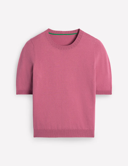 Emilia Baumwoll-T-Shirt mit Rundhalsausschnitt-Rosa Heide-7
