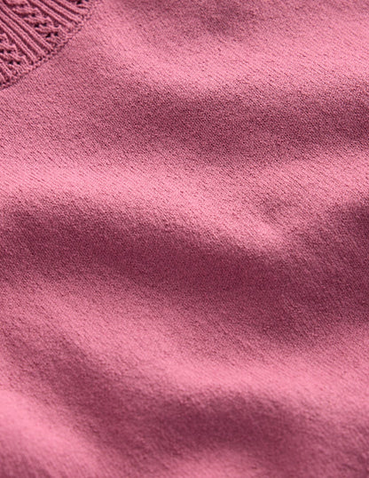 Emilia Baumwoll-T-Shirt mit Rundhalsausschnitt-Rosa Heide-8