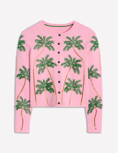 Verzierter Cardigan-Rosa
