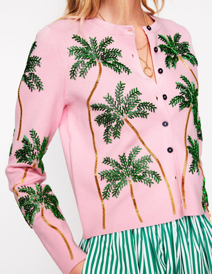 Verzierter Cardigan-Rosa