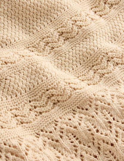 Débardeur ras du cou en maille coton texturée-Black