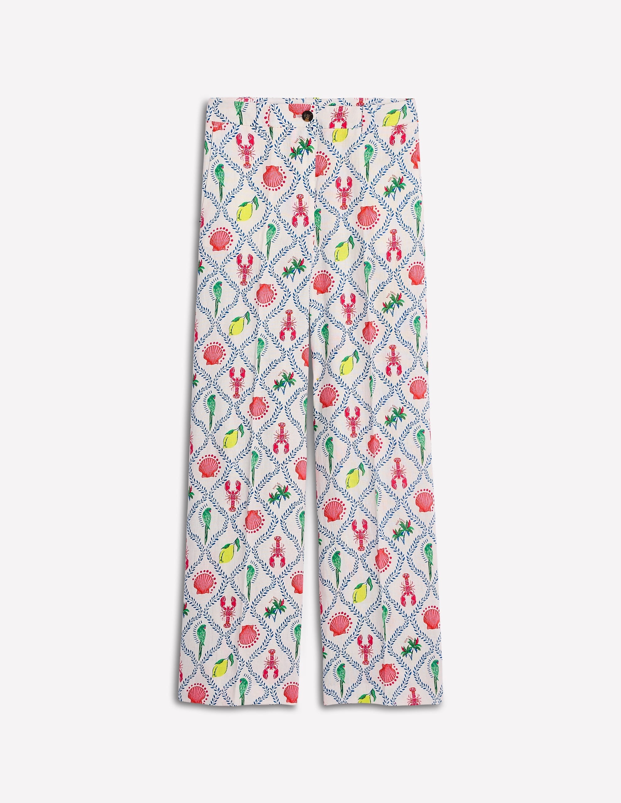 Westbourne Leinenhose-Naturweiß, Tropical Bonanza-Motiv - Image 7