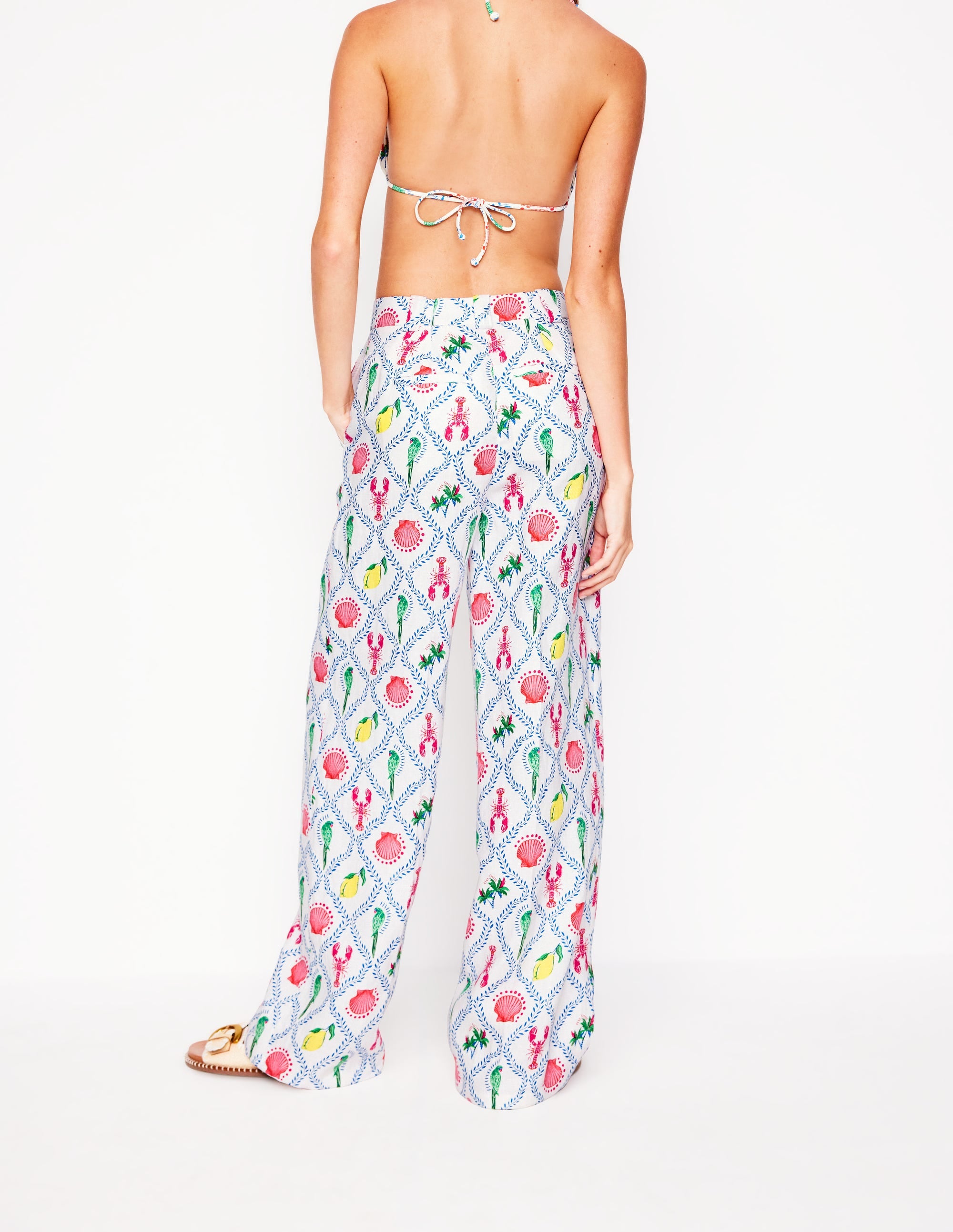 Westbourne Leinenhose-Naturweiß, Tropical Bonanza-Motiv - Image 4