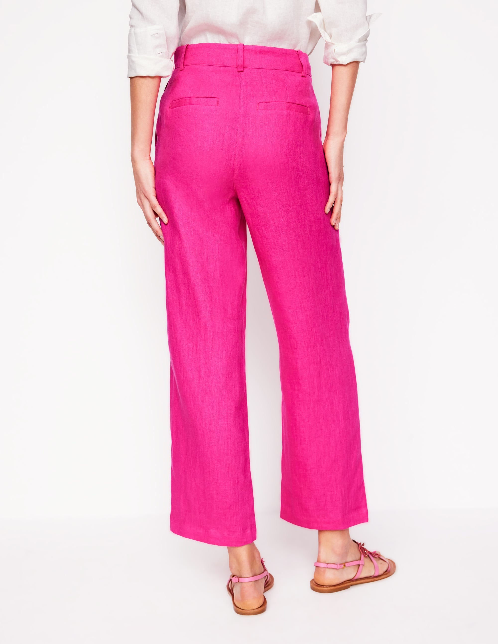 Pantacourt Westbourne en lin-Rose pivoine - Image 3