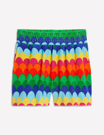 Short en éponge smocké-Multi, rayé festonné-6