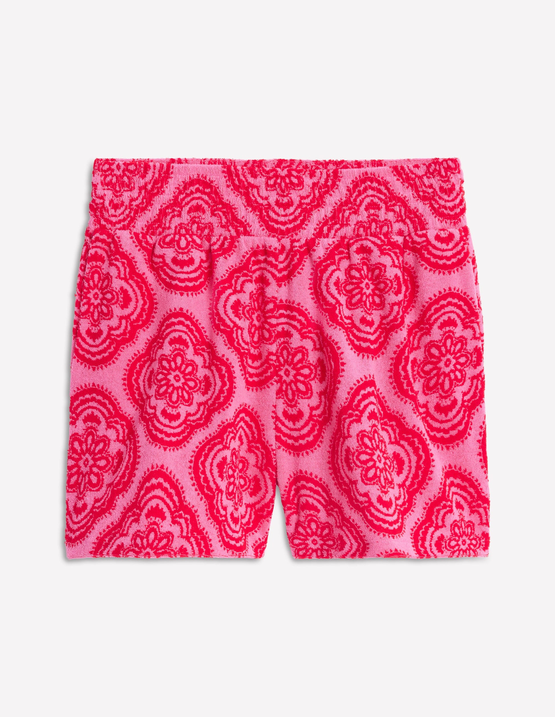 Gesmokte Frottee-Shorts-Rosa Rose, Botanic Blush-Motiv-6