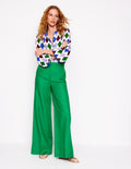 Pantalon large évasé-Émeraude Intense