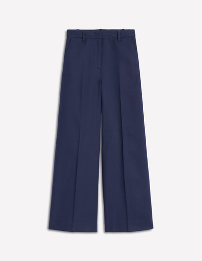 Pantalon large évasé-Bleu Marine, Petits Pois