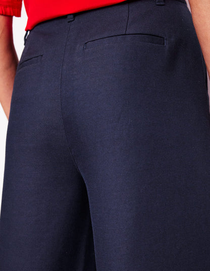 Pantalon large évasé-Bleu Marine, Petits Pois