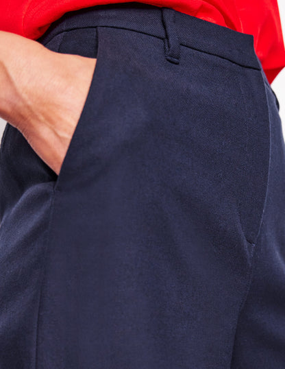 Pantalon large évasé-Bleu Marine, Petits Pois