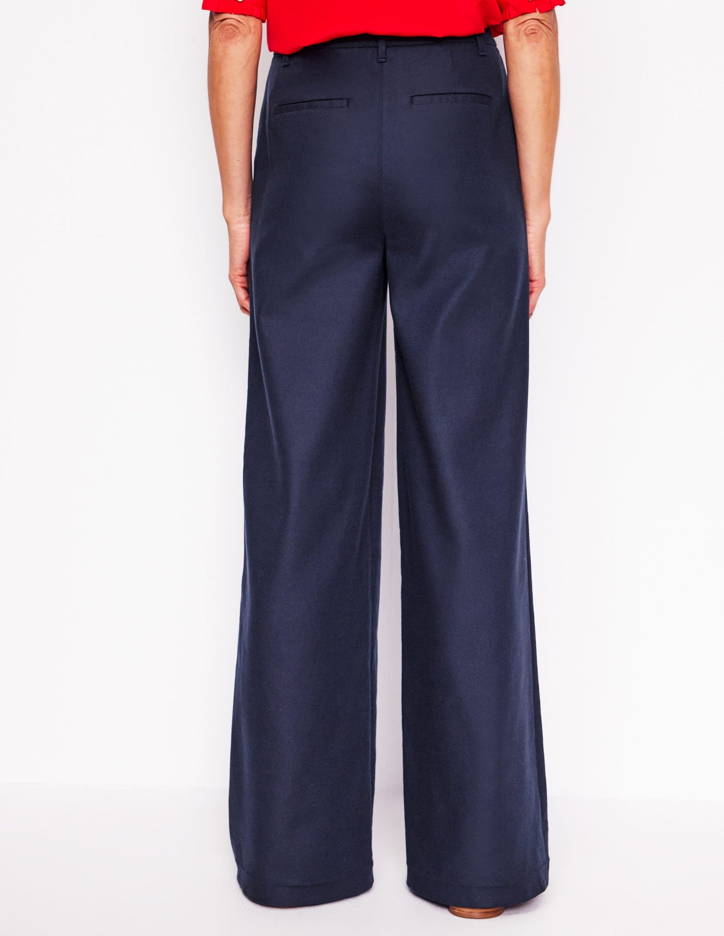 Pantalon large évasé-Bleu Marine, Petits Pois